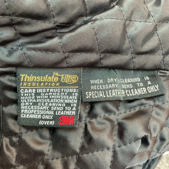 Wilsons Leather Moto Full Zip Leather Jacket Womens Medium Black With Quilted Th - Picture 14 of 16